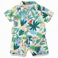 thumbnail image 1 of Toddler Boy 2-Piece Outfit Set Lightweight Resort Shirt and Shorts Set for Vacation Baby Boy Summer Clothes, 1 of 6