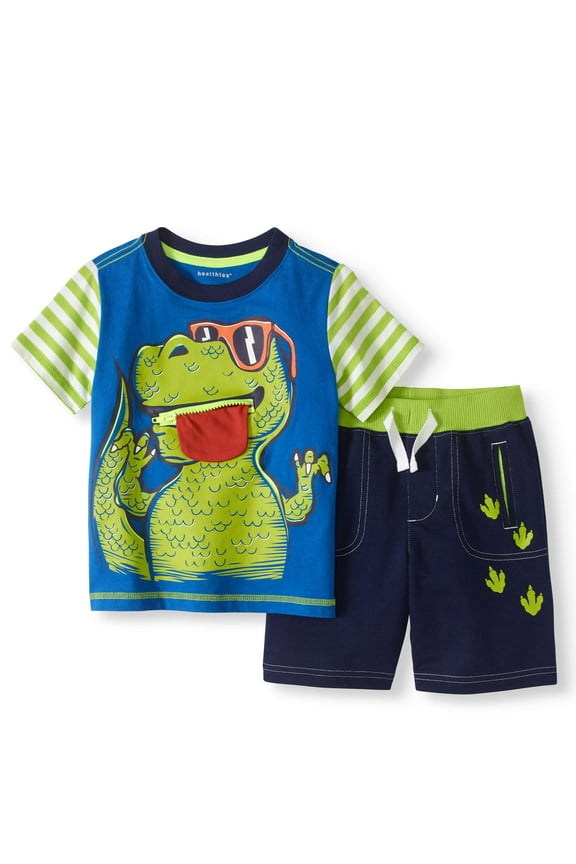 Toddler Boy 3D Interactive T-Shirt & Knit Shorts, 2pc Outfit Set