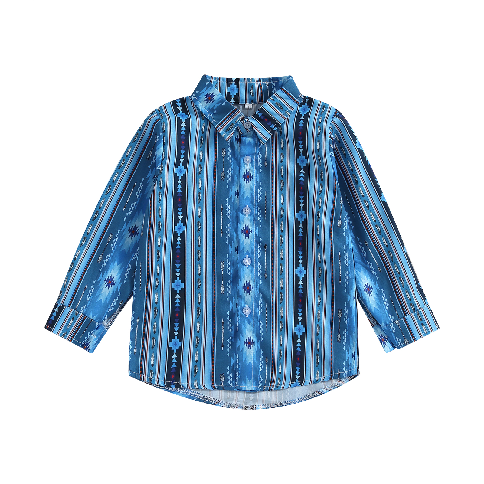 Toddler Boy Button down Shirt Casual Western Clothes Geometric Print