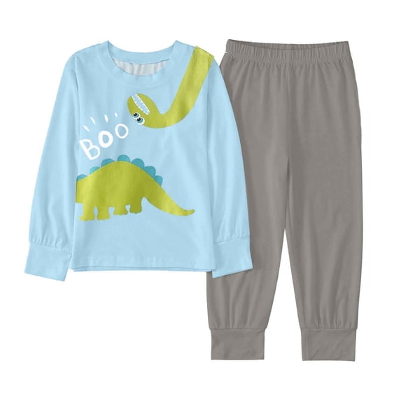 Toddler Boy Casual Clothing Set Dinosaur Print Long Sleeve Tops and Long Pants Sleepwear Set Outfits Size ,Blue
