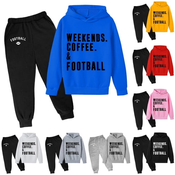 Toddler Boy Casual Clothing Set Letter Print Hoodie Sweatshirt and Sweatpants 2 Piece Outfits Set Size 3-4T ,Blue