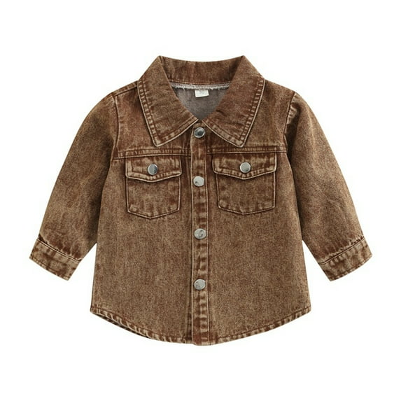 Toddler Boy Casual Denim Coats Long Sleeve Solid Color Coats