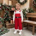 thumbnail image 1 of Toddler Boy Christmas Overalls Adjustable Strap Suspender Pants with Belt, 1 of 10