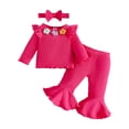 thumbnail image 1 of Toddler Boy Clothes 18-24 Months Toddler Girl Clothes Ruffle Long Sleeve Heart Print Tops and Pants 2PC Little Girl Winter Outfits Size (4-7T), 1 of 8