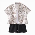 thumbnail image 1 of Toddler Boy Clothes 3t 4t Cartoon Cotton Summer Short Sleeve T-Shirt Tops Shorts Clothes Sets Cool Short Sets 6-12 Months 12-24 Months 5t 6t 7t Children,Elastic 7-8 Years, 1 of 5