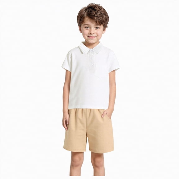 Toddler Boy Clothes Baby Outfits Shirts Sets Spring Summer Cotton Button Short Sleeved Casual 6 12 18 24Months 2T 3T Suits Sleepwear 2PCS Set