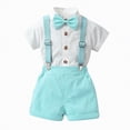thumbnail image 1 of Toddler Boy Clothes Baby Short Pants Set Kids Spring Summer Cotton Button Short-sleeved Running Suit 18-24 Months 2t 3t 4t 5t 6t Tops T-Shirt+Pants Shorts T Shirt 2-Piece, 1 of 7