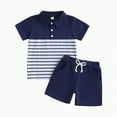 thumbnail image 1 of Toddler Boy Clothes Baby Summer Button Short Sleeved Beach 0 6 12 18 24 Months 2T 3T T-Shirt + Shorts Set Two Pieces, 1 of 9