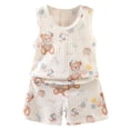 thumbnail image 1 of Toddler Boy Clothes Baby Summer Outfit Dinosaur Letter Print Cotton Tops Elastic Shorts Sets 3 9 18 24 Months 2T 3T, 1 of 4