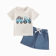 thumbnail image 1 of Toddler Boy Clothes Baby Summer Outfit Soft And Stylish Boys Short Sleeved And Shorts Set With Soccer Print Baby Boys Short Set 6 12 18 Months, 1 of 5