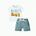 thumbnail image 1 of Toddler Boy Clothes Boys Clearance Sale Summer Outfit Sets Kids Spring Cotton Letter Printed Sleeveless Sports 18-24 Months 2t 3t 4t 5t 6t T-Shirt Tops+Long Pants T Shirt Pullover Tops Shorts 2PCS, 1 of 6