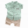 thumbnail image 1 of Toddler Boy Clothes Boys' Shorts Set Outfits Children's Summer Rolled Printed Short Sleeve Training 1t 2t 3t 4t 5t 6t T Shirts Tops Shirt and Two Pieces, 1 of 2