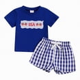 thumbnail image 1 of Toddler Boy Clothes Boys Shorts Sets Children's Summer Plaid Print Short Sleeved Running Suit 6 12 18 24Months 2T 3T Tee & Set Vest Tank Tops+Shorts 2 Piece, 1 of 6