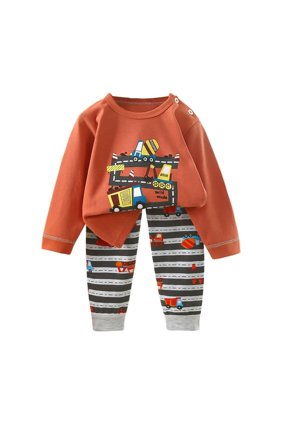 Toddler Boy Clothes Cartoon Fall Long Sleeve T-Shirt and Pants Kids Outfit Set Boys Toddler Clothes