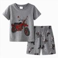 thumbnail image 1 of Toddler Boy Clothes Cartoon Print Short Sleeve T-Shirt and Shorts Outfit Set Little Boys Summer Clothing Sets, 1 of 6