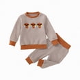 thumbnail image 1 of Toddler Boy Clothes Girl Fall/Winter Crewneck Long Sleeve Elastic Waist 4T 5T 6T 7T Top and Pants Set Outfits 2 Pcs, 1 of 7