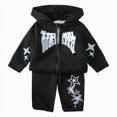 thumbnail image 1 of Toddler Boy Clothes Long Sleeve Sweatshirt Top Long Sweatpants Infant Boy Fall Winter Outfits 6-12 Months 12-24 Months 2t 3t 4t 5t 6t Children Black,18-24 Months, 1 of 7