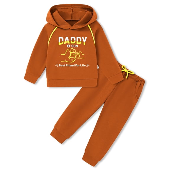 Toddler Boy Clothes Outfits Long Sleeve Hoodie Cartoon Pattern Sweatshirt Pants Set 2PCS Baby Boys Fall Winter Sweatsuit 1-5T