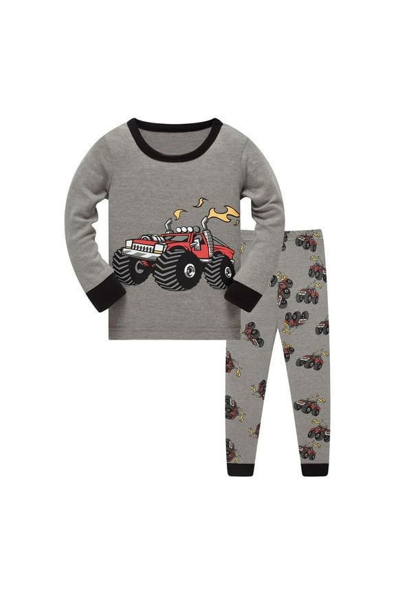 Toddler Boy Clothes Pajamas Cars Pj'S Long Sleeve Sleepwear Set Outfits,2-Piece,Size 7 Years-8 Years