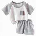thumbnail image 1 of Toddler Boy Clothes Set Summer Short-Sleeve Shirt & Elastic Waist Shorts Set 6-12 Months 12-24 Months 2t 3t 4t 5t 6t 7t 8t 9t Children 7-8 Years, 1 of 1