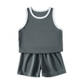 thumbnail image 1 of Toddler Boy Clothes Sets 3T Boys Clothes Boys Summer Sets Summer Clothes for Boys Children's Solid Color Sleeveless Round Neck Tank Top and Elastic Waist Shorts Two-Piece Set（1-12Y）, 1 of 9