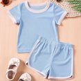thumbnail image 1 of Toddler Boy Clothes Solid Short Sleeve T-Shirt Tops Casual Shorts Pullover Baby Boy Summer Outfits Infant Boy Clothes 12-24 Months Cute&nbsp;Boy&nbsp;Clothing, 1 of 8