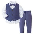 thumbnail image 1 of Toddler Boy Clothes Suit Collared Dress Shirt Vest Pants Easter Outfit Baby Boy Little Boys Clothes 12-18 Months, 1 of 8