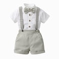 thumbnail image 1 of Toddler Boy Clothes Suit Formal Dress Gentleman Suspender Bow Tie Shirt and Shorts Set Little Boy Outfits Summer Clothes Suit Size 12M-6Y, 1 of 7