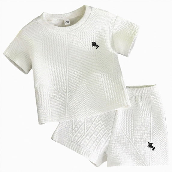 Toddler Boy Clothes Summer Outfits 6-12 Months 12-24 Months 2T 3T 4T 5T 6T 7T Children Kids Short Sleeve T-Shirt and Shorts Set 2-3 Years