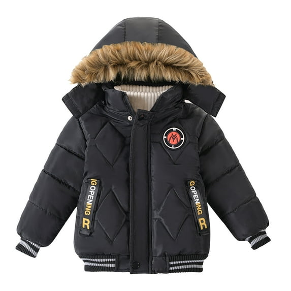 Toddler Boy Coats Jacket Hooded Fashion Kids Warm Outerwear for Boys Fall Winter Clothes