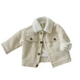 thumbnail image 1 of Toddler Boy Corduroy Jacket Lapel Button Down Thicked Warm Sherpa Lined Winter Warm Clothes Baby Fall Winter Outwear Clothes for Christmas Gifts 6-9 Months, 1 of 4