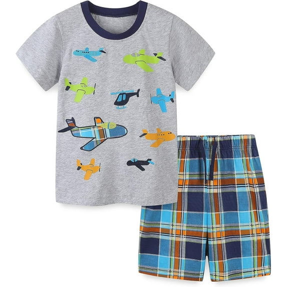 Toddler Boy Cotton Summer Short Sleeve T-Shirt and Short Set