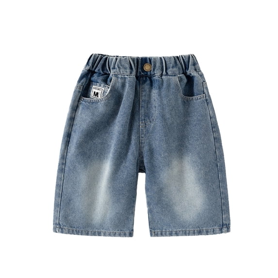 Toddler Boy Denim Shorts Straight Leg Loose Boys Elastic Waist Shorts Boys Jean Shorts Size 2-3 Years