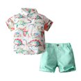 thumbnail image 1 of Toddler Boy Dinosaur Shirt Shorts Set Short Sleeve Colorful Dinosaur Shirt Casual Pants Set Clothing Sets,Size 4 Years-5 Years, 1 of 4