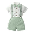 thumbnail image 1 of Toddler Boy Dress Suit Clothes Sets Bowtie Dress Shirt Suspender Pants Baby Boy Photoshoot Outfits Boys Clothes 12-18 Months, 1 of 3