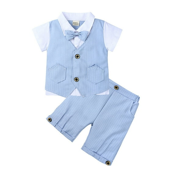 Toddler Boy Dress Suit Clothes Sets Bowtie Dress Shirt Vest Pants Easter Dress Boys Outfits 3-4 Years