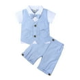 thumbnail image 1 of Toddler Boy Dress Suit Clothes Sets Collared Dress Shirt Vest Baby Boys' Christening Clothing Baby Boy Suit 2-3 Years, 1 of 2