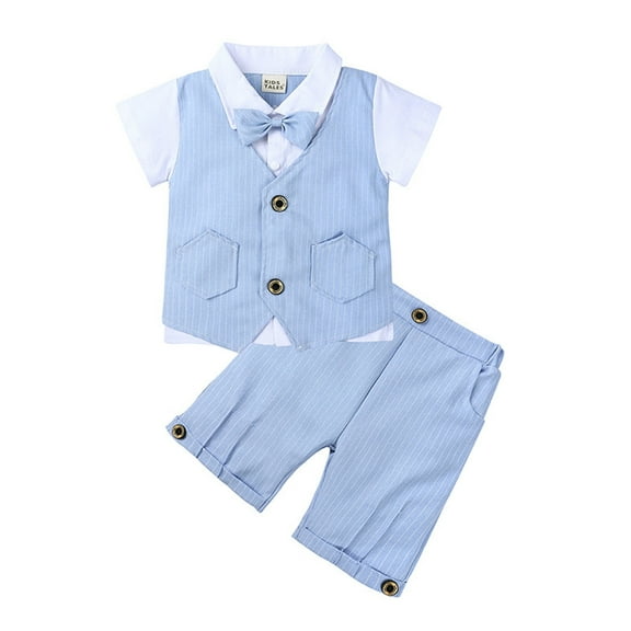 Toddler Boy Dress Suit Clothes Sets Collared Dress Shirt Vest Baby Boys' Christening Clothing Baby Boy Suit 2-3 Years