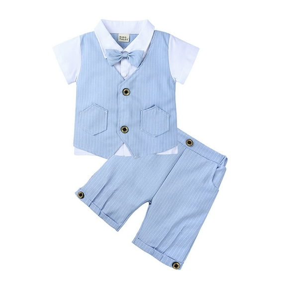 Toddler Boy Dress Suit Clothes Sets Collared Dress Shirt Vest Baby Boys' Christening Clothing Baby Boy Suit 2-3 Years