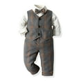 thumbnail image 1 of Toddler Boy Dress Suit Clothes Sets Formal Dress Shirt Vest Toddler Boy Easter Outfit Toddler Boys Clothes 2-3 Years, 1 of 8