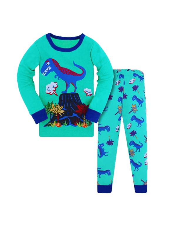 Toddler Boy Easter Outfit Pajamas Dinosaur Cotton 2 Piece Pj'S Long Sleeve Sleepwear Easter Outfit Toddler Boy