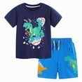 thumbnail image 1 of Toddler Boy Easter Outfit Set Easter Print Crew Neck Tee Tops and Drawstring Shorts Set Baby Boy Cute Clothes, 1 of 6