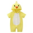 thumbnail image 1 of Youmylove Toddler Boy Easter Outfit Summer Girls Short Sleeve Jumpsuit Cartoon Chick Hoodie Outwear For Babys Clothes Short-Sleeve Bodysuit Home Wear, 1 of 4
