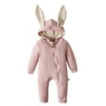 thumbnail image 1 of Toddler Boy Easter Outfit Toddler Boy 3D Bunny Ear Hoodie Romper Zip up Clothes, 1 of 9