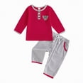 thumbnail image 1 of Toddler Boy Fall Clothes Baby Fall/Winter Round Neck Long Sleeve Elastic Waist 2T-5T Everyday Outfit Set 2-Pieces, 1 of 7