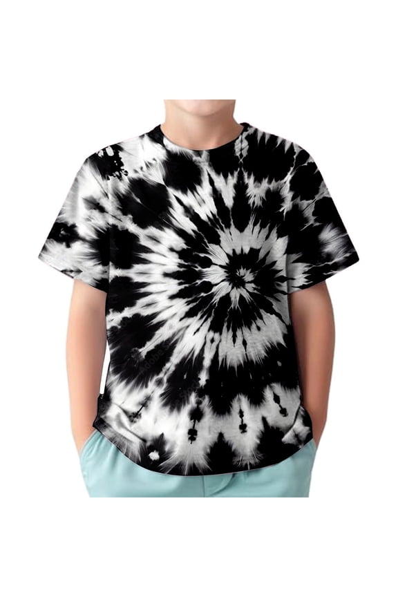 Toddler Boy Fall Shirts Crew Neck Letter Print Back To School Short Sleeve T-Shirt Cotton Holidays Tops Preppy Clothes for Boy Size