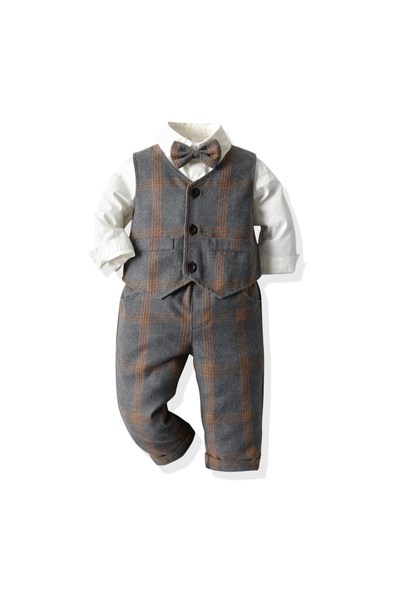 Toddler Boy Formal Gentleman Suits Dress Shirt Vest Pants Easter Outfit Baby Boy Boy Outfits 18-24 Months