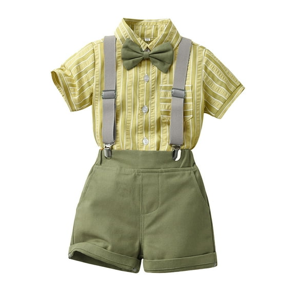 Toddler Boy Formal Gentleman Suits Formal Dress Shirt Suspenders Pants Easter Outfit Toddler Boy 1st Birthday Outfit Boy 12-18 Months