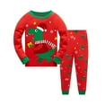 thumbnail image 1 of Toddler Boy Girl 100% Cotton Christmas Pajamas Sets for Boys Dinosaur Sleepwear Size 3T, 1 of 7