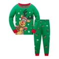 thumbnail image 1 of Toddler Boy Girl 100% Cotton Christmas Pajamas Sets for Boys Elk Sleepwear Size 3T, 1 of 7